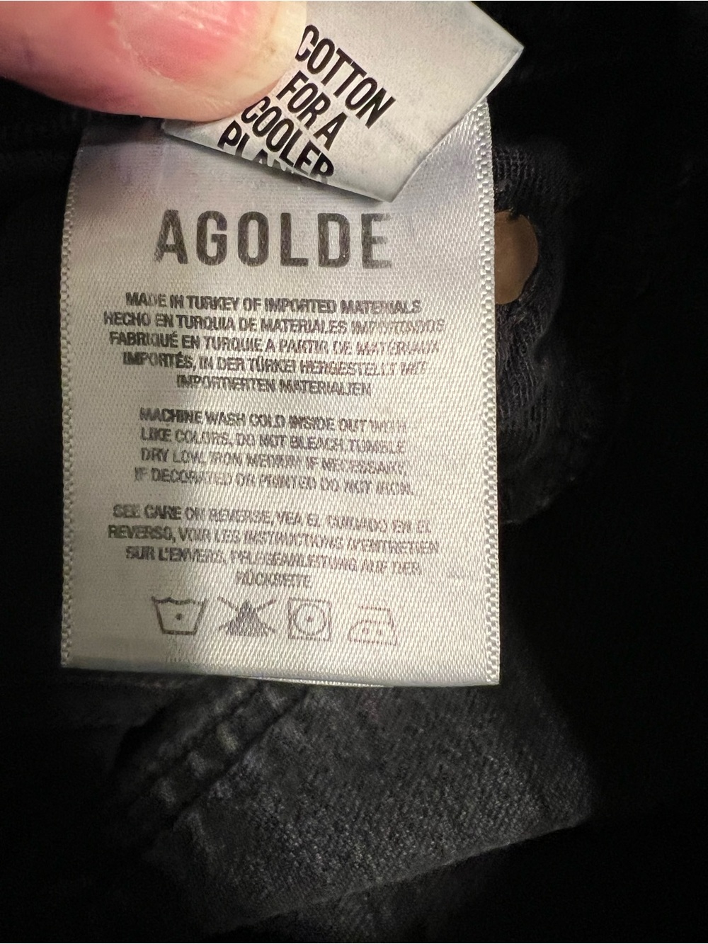 Agolde Black Harper Relaxed Straight Leg Stretch Denim Jeans EUC 24 #2764 - Picture 5 of 8